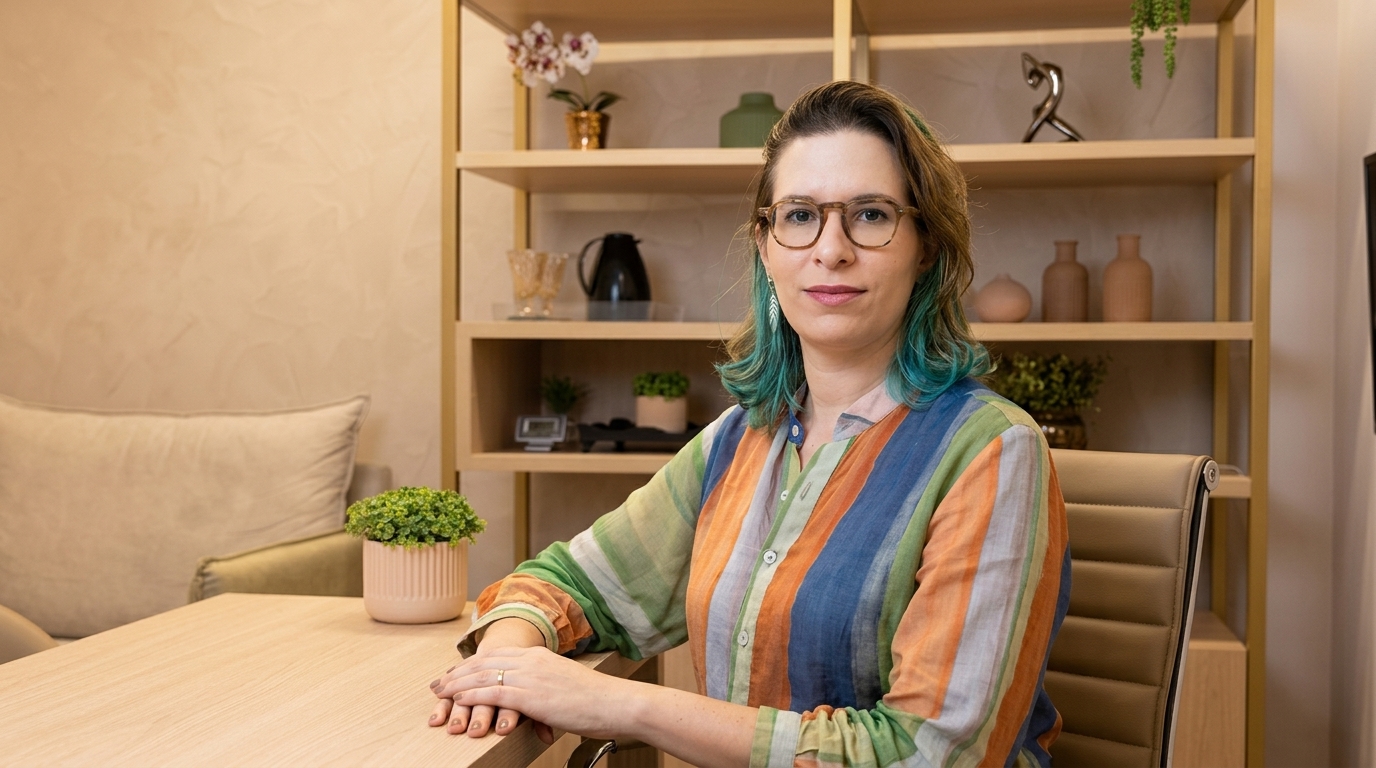 Dra. Denyse Albuquerque em seu consultório